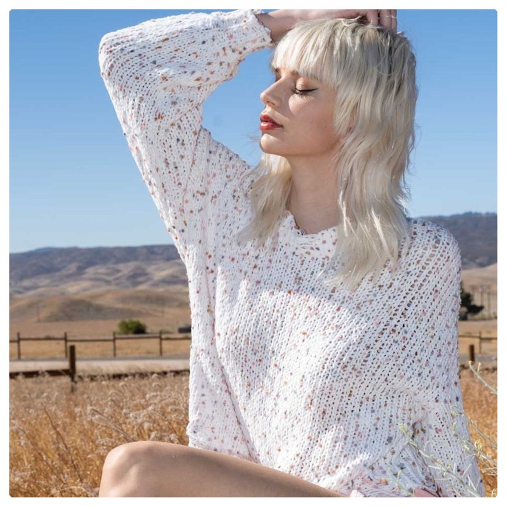 POL Winter's Favorite Confetti Distressed Sweater - Picture 2 of 11